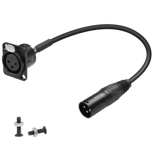 QIANRENON XLR Feste Montage Kurzer Kabel Adapter - Vergoldete 3Pin Buchse auf Stecker Panel Montage Anschluss Durchführung Bulkhead Einbau Mik Buchse, für Bühnenbeleuchtung Mixer, 35cm QIANRENON XLR Feste Montage Kurzer Kabel Adapter - Vergoldete 3Pin Buchse auf Stecker Panel Montage Anschluss Durchführung Bulkhead Einbau Mik Buchse, für Bühnenbeleuchtung Mixer, 35cm von QIANRENON