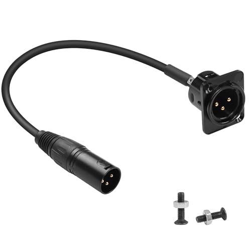 QIANRENON XLR Panel Montage Kurzes Kabel Mik Adapter Vergoldet 3Pin XLR Stecker auf Einbau Anschluss - Durchführung Bulkhead für Bühnenbeleuchtung Sound Mixer, 35cm QIANRENON XLR Panel Montage Kurzes Kabel Mik Adapter Vergoldet 3Pin XLR Stecker auf Einbau Anschluss - Durchführung Bulkhead für Bühnenbeleuchtung Sound Mixer, 35cm von QIANRENON