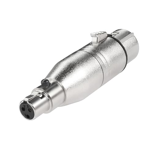 QIANRENON XLR auf Mini XLR Audio Anschluss Adapter 3Pin XLR Buchse auf 3Pin Mini XLR Buchse Symmetrischer Kopfhörer Konverter XLR auf Mini XLR Umschalt Stecker, für Mikrofon Kamera Camcorder von QIANRENON