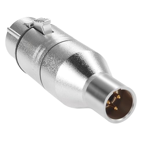 QIANRENON XLR auf Mini XLR Symmetrische Kopfhörer Adapter 3Pin XLR Buchse auf 3Pin Mini XLR Stecker Audio Anschluss XLR auf Mini XLR Konverter Stecker, für Mikrofon Lautsprecher Kamera Camcorder von QIANRENON