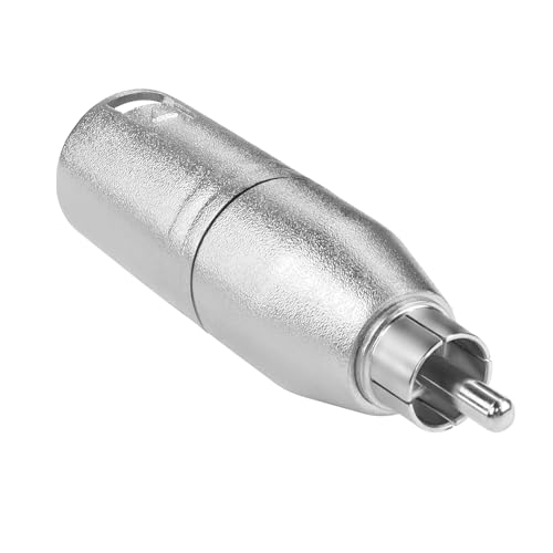 QIANRENON XLR auf RCA Audio Konverter Adapter 3Pin XLR Stecker auf RCA Stecker Mikrofon Unsymmetrisch Anschluss XLR auf RCA Konvertierung Stecker, für Tonanlage Mischpult Mikrofon von QIANRENON