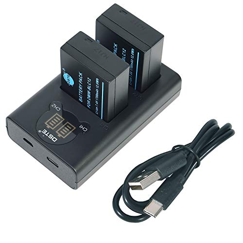 Ersatzakku (2er Pack) und USB Dual LED Smart Ladegerät kompatibel für Panasonic DMW-BLC12 DMW-BLC12E DMW-BLC12PP as BP-DC12 BP-DC12U BP-DC12E von QIAOJINLIN