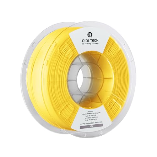 QIDI TECH ASA Filament 1.75mm gelb,3D Drucker Filament ASA 1kg Spule(2.2lbs),Hohe UV Beständigkeit,Geruchsarm,Perfekt für den Druck von Outdoor Funktionsteilen,Passend für die meisten FDM 3D Drucker von QIDI TECH