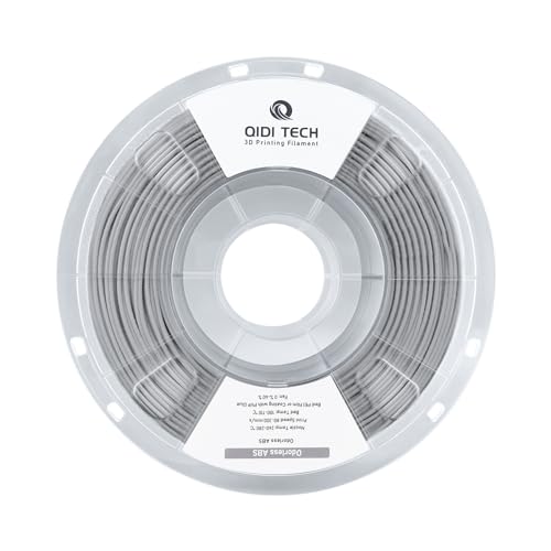 QIDI TECH Geruchloses ABS Filament 1.75mm, 3D Drucker Filament, 1 KG Spule (2.2lbs), 3D Druck Filament für die meisten FDM 3D Drucker, Silber von QIDI TECH