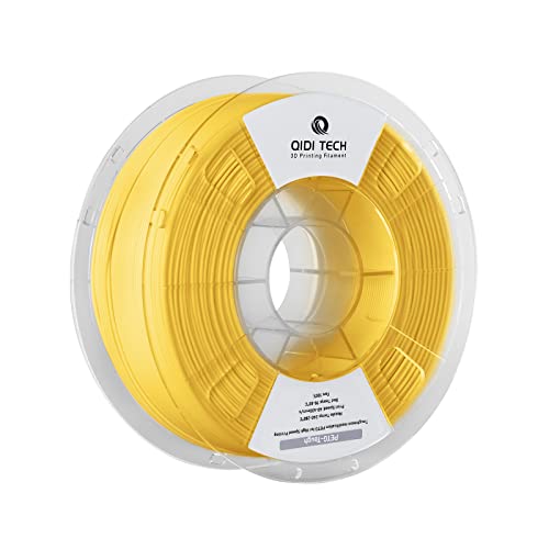 QIDI TECH PETG-Tough 3D Drucker Filament, Zähigkeit PETG Filament 1.75mm, 3D Druck Filament 1kg Spule (2.2lbs), Geeignet für Hochgeschwindigkeitsdruck, Passen die meisten FDM 3D Drucker, Gelb von QIDI TECH