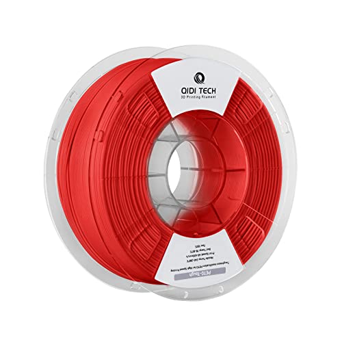 QIDI TECH PETG-Tough 3D Drucker Filament, Zähigkeit PETG Filament 1.75mm, 3D Druck Filament 1kg Spule (2.2lbs), entwickelt für Hochgeschwindigkeitsdruck, passend für die meisten FDM 3D Drucker, rot von QIDI TECH