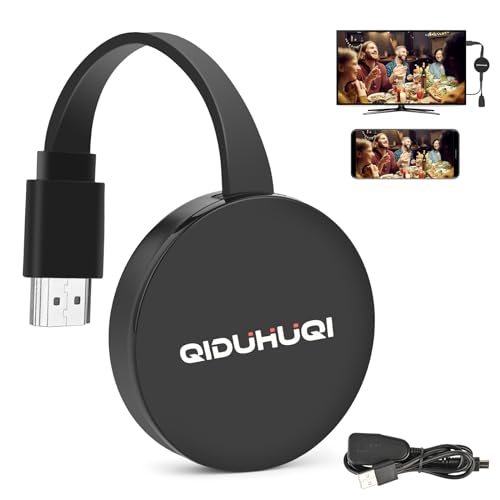 Miracast HDM Dongle, Wireless HDMI Dongle Streaming, Wireless Display Receiver，Cast für iPhone/iPad/Android/iOS/Windows/Mac Laptop, PC zu TV/Monitor/Projektor (unterstützt Miracast DLNA Airplay) von QIDUHUQI