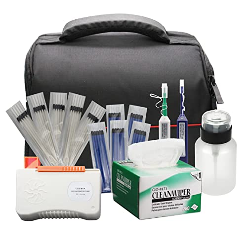 QIIRUN Fiber Optic Cleaners Kit Glasfaser Reiniger Kit, FTTH-Reinigungswerkzeuge mit 1,25 mm/2,5 mm Reinigerstiften und Reinigungsstäbchen Tücher zum Reinigen von FC SC ST LC MU-Anschlüssen QIIRUN Fiber Optic Cleaners Kit Glasfaser Reiniger Kit, FTTH-Reinigungswerkzeuge mit 1,25 mm/2,5 mm Reinigerstiften und Reinigungsstäbchen Tücher zum Reinigen von FC SC ST LC MU-Anschlüssen von QIIRUN