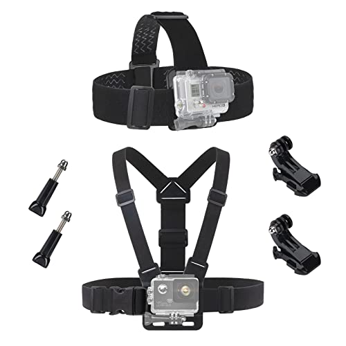 Brustgurt Halterung Kompatibel mit GoPro Kopfgurt Halterung für Actionkameras Verstellbarer mit J-Haken Chest Mount für GoPro Hero 9/8/7/6/5 von QIMEI-SHOP