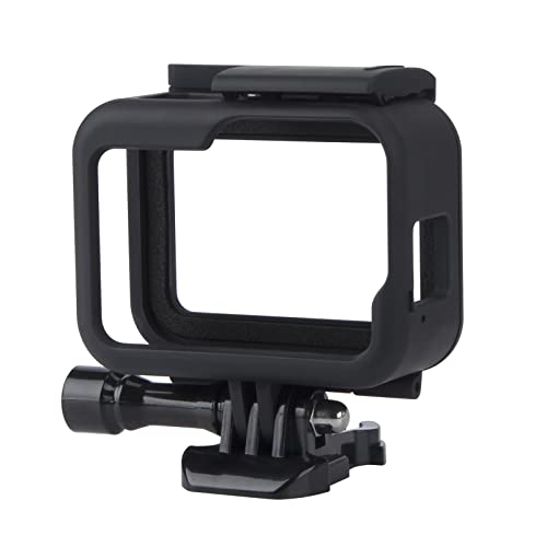Gehäuse Rahmen Frame Kompatibel mit GoPro Hero 8 Black Actionkameras Zubehör Schutzgehäuse Case mit Sockel und Schraube Schwarz von QIMEI-SHOP