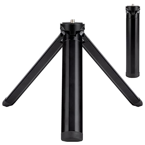 Mini Tripod Kamera Stativ Tischstativ aus Aluminiumlegierung mit 1/4 Zoll Schraube für GoPro Smartphone Webcam DSLR-Kamera Camcorder Gimbal Schwarz von QIMEI-SHOP