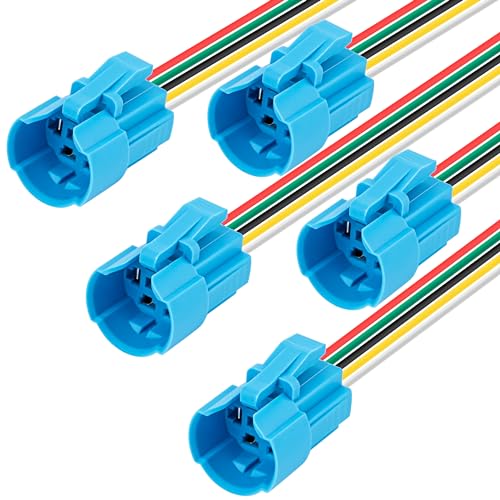 QIMEI-SHOP Druckschalter Wasserdicht Verbindungskabel 16mm Taster Schalter Buchse 12V-24V 3A Taster Draht Druckknopfschalter 5 Pin Steckdose 5 Stück von QIMEI-SHOP