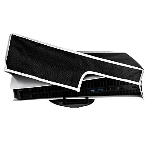 QIMEI-SHOP Staubhülle für PS5 Staubschutzhülle für PS5 Anti Scratch Kompatibel mit Playstation 5 Konsole Digital Edition & Regular Edition Horizontal Schwarz von QIMEI-SHOP