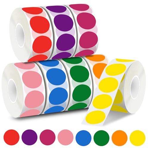 QINGHEC 4000 Stück Klebepunkte Bunt, 25mm Runde Aufkleber, Markierungspunkte Selbstklebend, Farbige Klebepunkte, Glue Dots, Runde Aufkleber für Büro Zuhause Schule-8 Farben QINGHEC 4000 Stück Klebepunkte Bunt, 25mm Runde Aufkleber, Markierungspunkte Selbstklebend, Farbige Klebepunkte, Glue Dots, Runde Aufkleber für Büro Zuhause Schule-8 Farben von QINGHEC