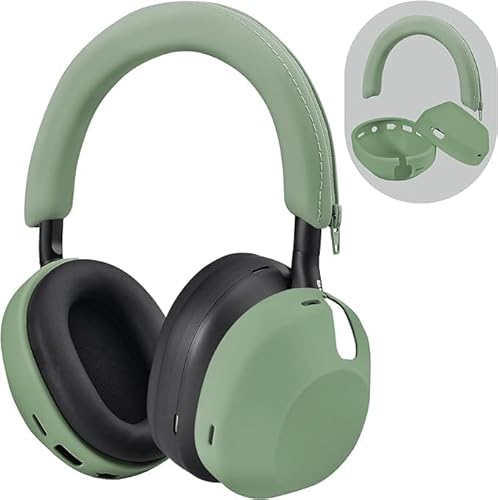 Silikon-Schutzhülle für QINGQING WH-1000XM5, kabellose Kopfhörer, Kaktusgrün von QINGQING
