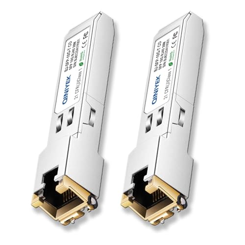 [2er-Pack] 1,25/2,5/5/10G SFP+ auf RJ45 Transceiver, Kupfer SFP+ Modul, Cat.6a/7, bis zu 30 m, für Cisco SFP-10G-T-S, MikroTik S+RJ10, Ubiquiti UF-RJ45-10G, Netgear AXM765, Netgear von QINIYEK