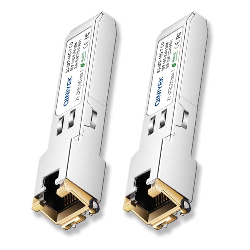 [2 Pack] 1.25/2.5/5/10G SFP+ auf RJ45 Transceiver, Kupfer SFP+ Modul, Cat.6a/7, bis zu 30m, für Cisco SFP-10G-T-S, MikroTik S+RJ10, Ubiquiti UF-RJ45-10G, Netgear AXM765, Netgear, TP-L. Tinte, Fortinet von QINIYEK