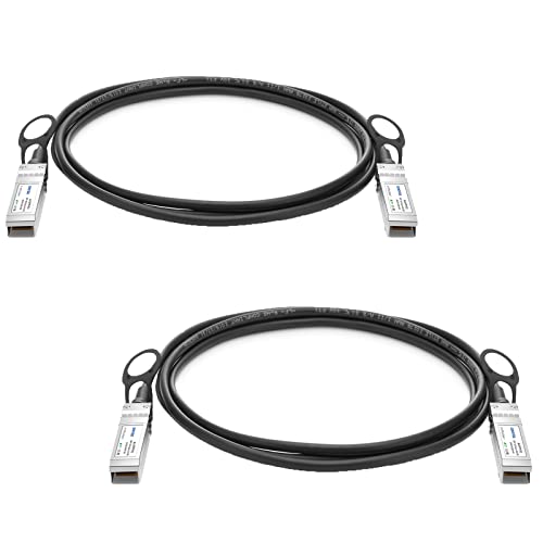 QINIYEK 10G SFP+ DAC Twinax Kabel, Direct Attach Copper (DAC) Passives Kabel, kompatibel mit Cisco SFP-H10GB-CU 2M, Ubiquiti UniFi, Supermicro, Netgear, Mikrotik, 2 Meter (6,5 Fuß) -2 Pack von QINIYEK
