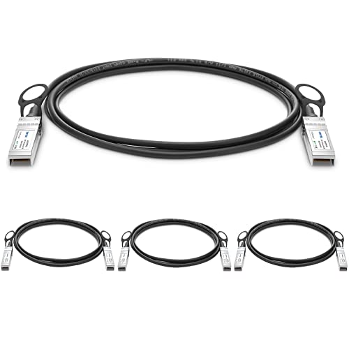 QINIYEK 10G SFP+ DAC Twinax Kabel, Direct Attach Copper (DAC) Passives Kabel, kompatibel mit Cisco SFP-H10GB-CU0.5M, Ubiquiti UniFi, Supermicro, Netgear, Mikrotik, 0,5 Meter (1,6 Fuß) -4 Pack von QINIYEK