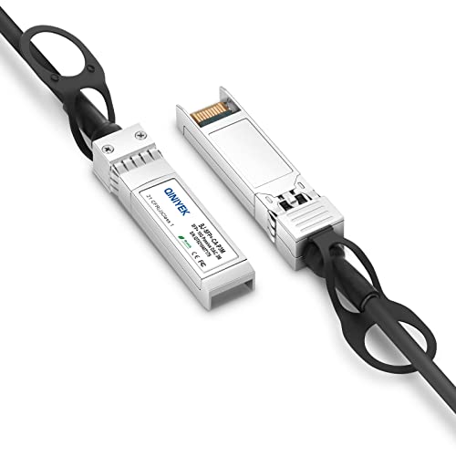 QINIYEK 10G SFP+ DAC Twinax Kabel, Direct Attach Copper (DAC) Passives Kabel, kompatibel mit Cisco SFP-H10GB-CU5M, Ubiquiti UniFi, Supermicro, Netgear, Mikrotik, 5 Meter (16.4ft) von QINIYEK