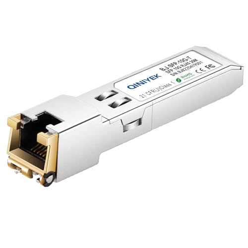 QINIYEK SFP+ auf RJ45 Modul, 10Gbase-T SFP+ Mini Gbic Transceiver, kompatibel mit Cisco SFP-10G-T-S, Meraki, Ubiquiti UniFi UF-RJ45-10G, Fortinet, TP-Link TL-SM5310-T und mehr von QINIYEK