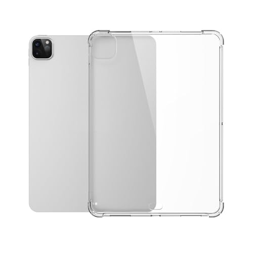 QINOUK Hülle für Apple iPad Pro 11 2024, [Airbag-Schutz] Ultra-dünne Stoßfeste Schutzhülle, Weiche TPU Klar Hülle, kompatibel mit iPad Pro 11 2024-Transparent von QINOUK