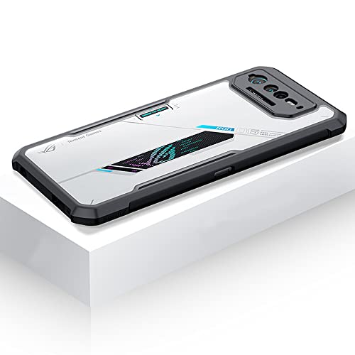 QINOUK Hülle für Asus ROG Phone 6 Pro, [Airbag-Schutz] Transparent PC-Rückseite + Weicher TPU-Rahmen, Anti-Kratz-Schutzhülle für Asus ROG Phone 6 Pro von QINOUK