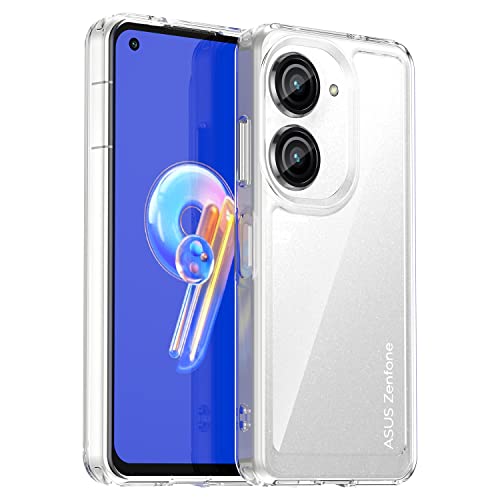 QINOUK Hülle für Asus Zenfone 10, [Anti-Kratzer] HD Clear Schutzhülle Case Weicher TPU-Rahmen & Harte PC-Rückseite, Ultradünnes Hülle für Asus Zenfone 10-Transparent von QINOUK