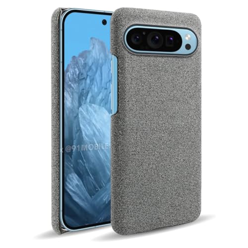 QINOUK Hülle für Google Pixel 9, [Anti-Fingerabdruck] Ultra Dünne Anti-Kratzer Schutzhülle, Stoff Textur Komfortable Wärme, für Google Pixel 9-Grau von QINOUK