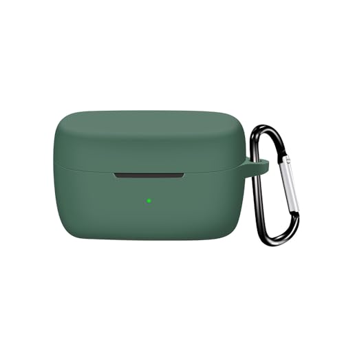 QINOUK Hülle für Jabra Elite 5, [Stoßfest] Weiche Silikonhülle, mit D-förmigem Clip, Schutzhülle für Jabra Elite 5-Grün von QINOUK
