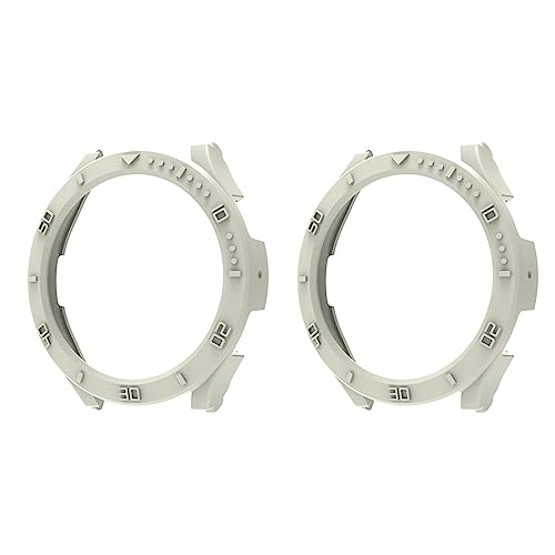 QINOUK Hülle für Samsung Galaxy Watch 6, [2-Pack] Hard PC Anti-Kratz Schutzhülle Teilweise Schutz, mit Zeitskala, Dünne Hülle Case Kompatibel mit Samsung Galaxy Watch 6 40mm-Weiß von QINOUK