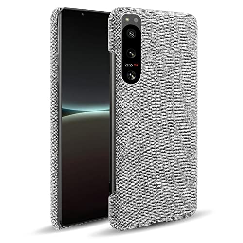 QINOUK Hülle für Sony Xperia 5 IV, [Anti-Fingerabdruck] Ultra Dünne Anti-Kratzer Schutzhülle, Stoff Textur Komfortable Wärme, für Sony Xperia 5 IV-Hellgrau von QINOUK