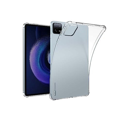 QINOUK Hülle für Xiaomi Pad 6 Max, [Airbag-Schutz] Ultra-dünne Stoßfeste Schutzhülle, Weiche TPU Klar Hülle, kompatibel mit Xiaomi Pad 6 Max-Transparent von QINOUK
