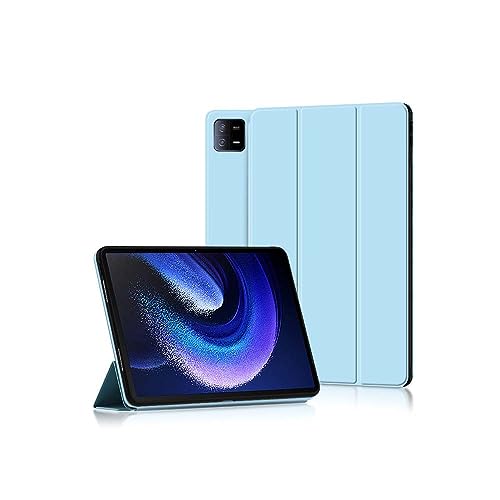 QINOUK Hülle für Xiaomi Pad 6 Max, [Standfunktion] TPU Anti-Kratz-Schutzhülle, Ultradünnes Smart Cover Kickstand Hülle，für Xiaomi Pad 6 Max-Himmelblau von QINOUK