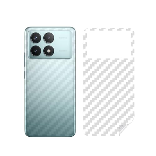 QINOUK Rücken-Schutz für Xiaomi Poco F6 Pro, [4 Pack] Rückseite Weiches TPU Schutzfolie, Karbonfaser Textur, [Anti-Fingerabdruck] für Xiaomi Poco F6 Pro-transluzent von QINOUK