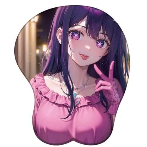 Anime Ai Hoshino 3D Mauspad mit Handgelenkauflage Gaming Mauspads Rutschfestes Mauspad 3D Mauspads 3D Ergonomisches Mauspad(Size:7) von QINYIER
