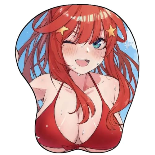 Anime Itsuki Nakano 3D Mauspad mit Handgelenkauflage Gaming Mauspads Rutschfestes Mauspad 3D Mauspads 3D Ergonomisches Mauspad（B）(Size:2) von QINYIER