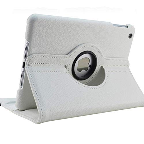 Hülle mit Sleep Wake Up Funktionsabdeckung für iPad Air 2 Hülle Modell A1566 A1567 Tablet Hülle 360 ​​Grad rotierendes PU-Leder Shell-Weiß von QINYUP