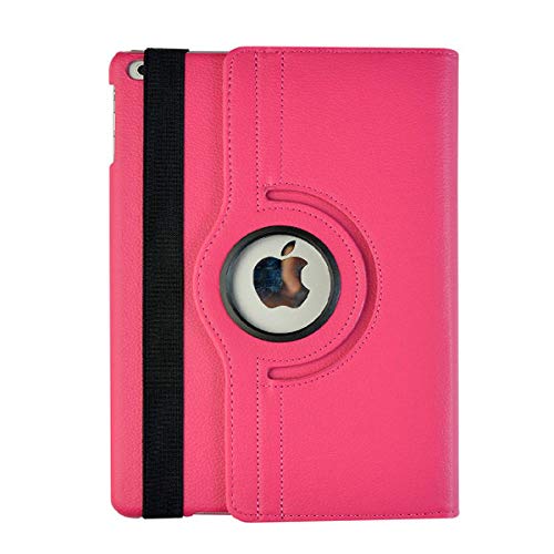 QINYUP Abdeckung für iPad Air Modell A1474 A1475 A1476 Retina-Hülle Auto Sleep Cover für iPad-Hülle Air 2013 Release 360 ​​Grad rotierende Hüllen - für iPad Air Rose von QINYUP