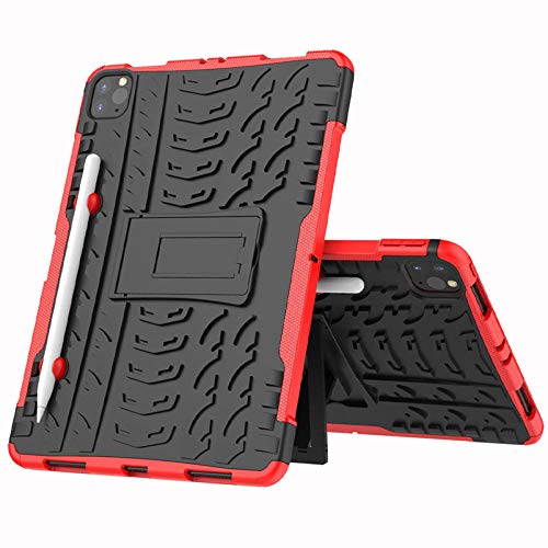 QINYUP Anti-Rutsch-Tablet-Hülle Für Apple IPAD PRO 11 2020 Hybrid Robustes Hartgummi-PC-Ständer-Hülle - rot von QINYUP