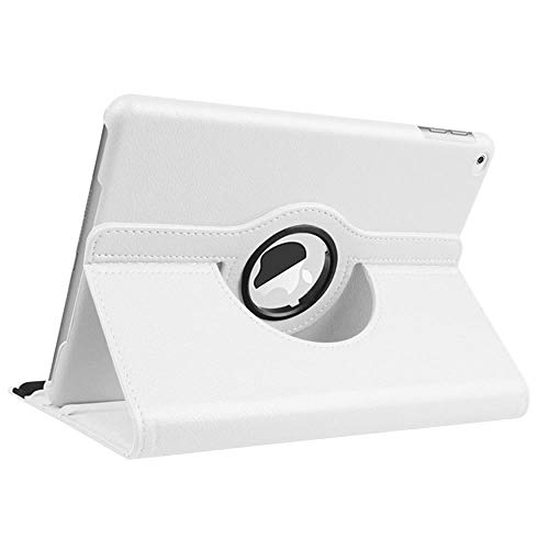 QINYUP Für neues iPad 7. Generation 10.2   2019 Hülle   360 Grad rotierendes PU-Leder Auto Sleep Wake Stand Hülle Für iPad 7. 10,2 Zoll Cover-Weiß von QINYUP