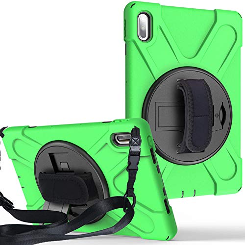 QINYUP Geeignet für Huawei MatePad 10,4 Zoll drehbare PC-Halterung Anti-Fall-Tablet-Abdeckung Handschlaufe Gurt-Grün von QINYUP