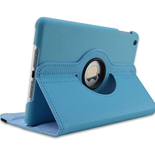 QINYUP Hülle mit Sleep Wake Up Funktionsabdeckung für iPad Air 2 Hülle Modell A1566 A1567 Tablet Hülle 360 ​​Grad rotierendes PU-Leder Shell-Blau von QINYUP