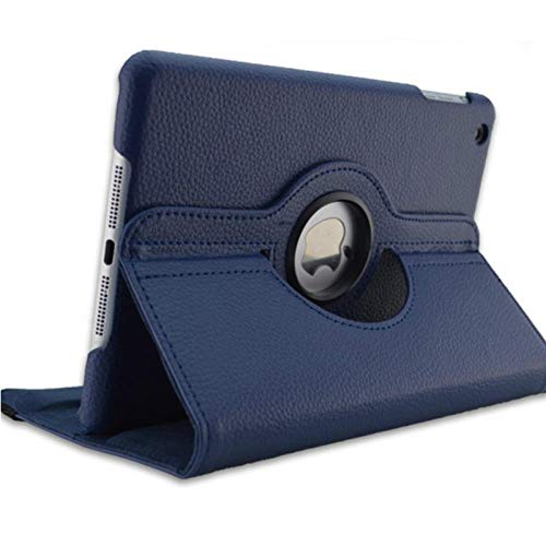 QINYUP Tablet-Hülle für iPad Mini 123 Hülle 360 ​​Rotation Flip PU Ledertasche A1432 A1454 A1600 A1490 Smart Cover mit Ständerfunktion-Dark_Blue von QINYUP