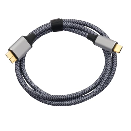 QINZITAO MicroB auf USB-C-Festplattenkabel, USB-C-zu-MicroB-Kabel, 5 Gbit/s, USB-C-Kabel für externe Festplatten QINZITAO MicroB auf USB-C-Festplattenkabel, USB-C-zu-MicroB-Kabel, 5 Gbit/s, USB-C-Kabel für externe Festplatten von QINZITAO