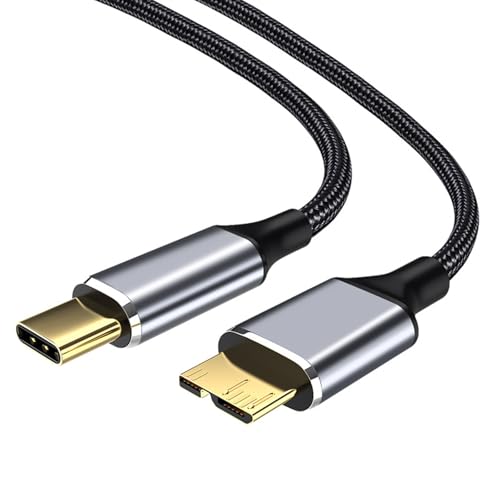 QINZITAO MicroB auf USB-C-Festplattenkabel, USB-C-zu-MicroB-Kabel, 5 Gbit/s, USB-C-Kabel für externe Festplatten QINZITAO MicroB auf USB-C-Festplattenkabel, USB-C-zu-MicroB-Kabel, 5 Gbit/s, USB-C-Kabel für externe Festplatten von QINZITAO