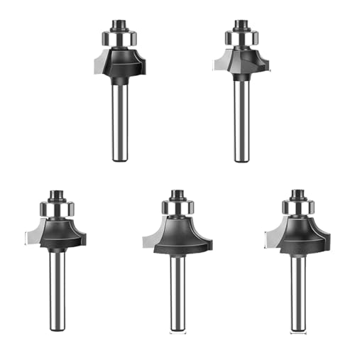 QINZITAO Runder Oberfräsen-Bit, 1/4-Zoll- oder 6-mm-Schaft, praktisches, hartlegiertes Holzbearbeitungswerkzeug für glatte Krempen von QINZITAO