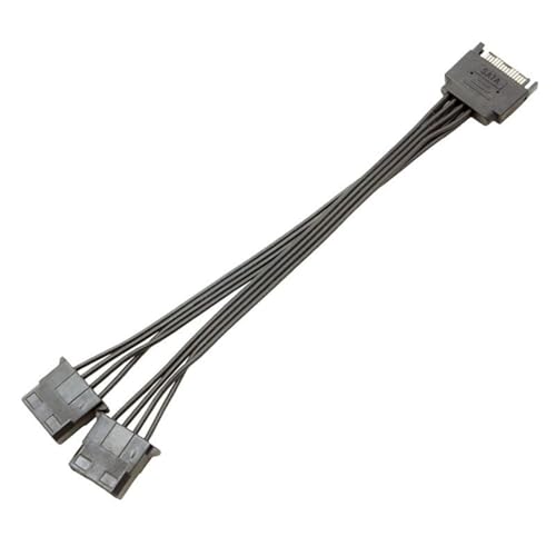 QINZITAO Strom-Verlängerungskabel, 15-poliger Stecker auf 2/1 große 4-polige Buchse, Netzadapter für Festplatten, Hardware-Adapter von QINZITAO