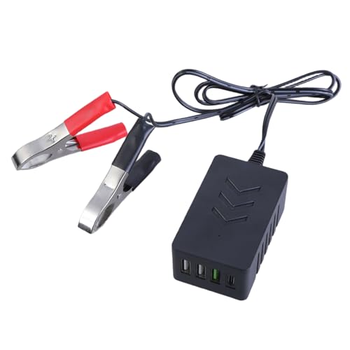 QINZITAO Tragbarer Konverter mit Batterieclip, Telefone Ladekopf 8V-35V auf 5V Typ C USB Adapter für Laptops und Tablets QINZITAO Tragbarer Konverter mit Batterieclip, Telefone Ladekopf 8V-35V auf 5V Typ C USB Adapter für Laptops und Tablets von QINZITAO