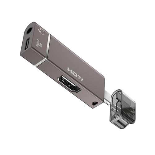 QINZITAO Typ-C-auf-HDTV-Adapter, 4K, 60 Hz, UHD mit Sound und PD100 W Typ C Konverter für Laptop, Tablets, Kopfhörer QINZITAO Typ-C-auf-HDTV-Adapter, 4K, 60 Hz, UHD mit Sound und PD100 W Typ C Konverter für Laptop, Tablets, Kopfhörer von QINZITAO